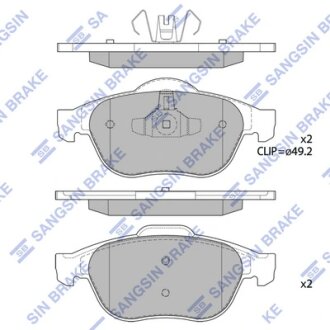 Колодки тормозные передние Renault Megane II (05-), Scenic II, III (05-) Hi-Q (SANGSIN) SP1802