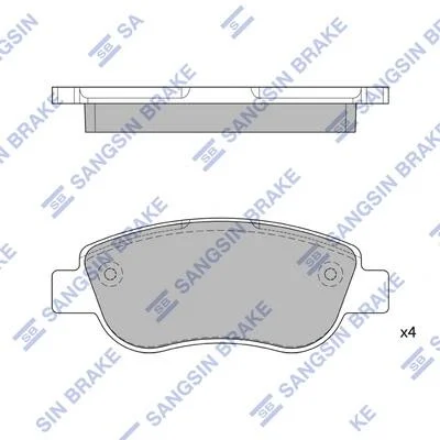 Колодки тормозные передние Renault Megane II (05-), Scenic II (05-) Hi-Q (SANGSIN) SP1808 (фото 1)