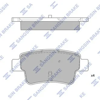 Колодки тормозные задние (дисковые) Fiat Punto (05-), Opel Corsa D (07-) Hi-Q (SANGSIN) SP1809