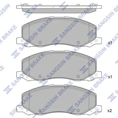 Колодки тормозные передние Opel Insignia (08-), SAAB 9-5(YS3G) (10-) Hi-Q (SANGSIN) SP1819 (фото 1)