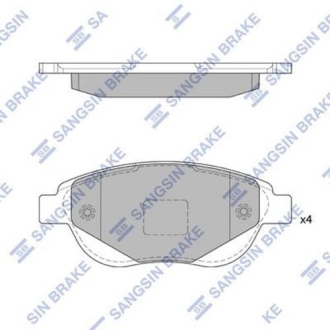 Комплект тормозных колодок из 4 шт. дисков Hi-Q (SANGSIN) SP1826 (фото 1)