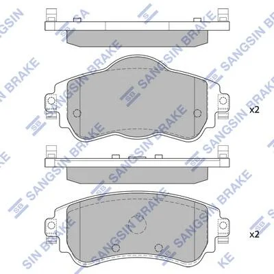 Колодки тормозные передние Citroen C4 II (B7) (09-), DS4 (11-) Hi-Q (SANGSIN) SP1829 (фото 1)