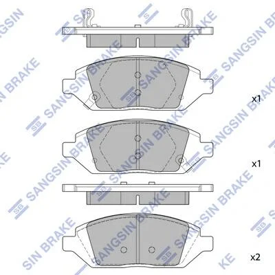 Колодки тормозные передние Chevrolet Spark 13INCH (15-) Hi-Q (SANGSIN) SP1836 (фото 1)