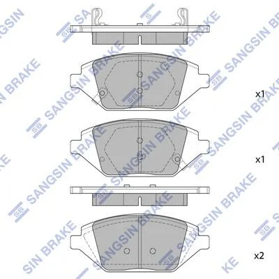 Колодки тормозные передние Chevrolet Spark 14INCH (15-) Hi-Q (SANGSIN) SP1837 (фото 1)