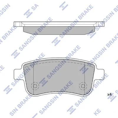 Колодки тормозные задние (дисковые) Renault Fluence (10-), Megane III (09-), Sce Hi-Q (SANGSIN) SP1839 (фото 1)