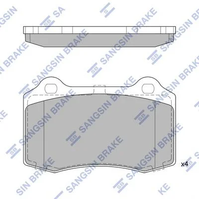 Колодки тормозные передние Volvo S60 (04-), Peugeot 406 (-06) Hi-Q (SANGSIN) SP1854 (фото 1)