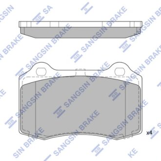Колодки гальмівні передні Volvo S60 (04-), Peugeot 406 (-06) HI-Q Hi-Q (SANGSIN) SP1854