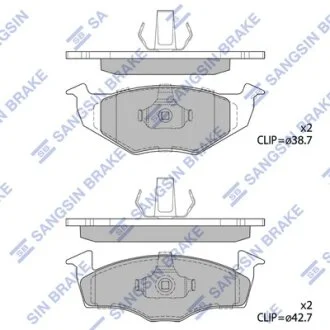 Колодки гальмівні передні Skoda Fabia (07-), VW Fox (05-), Polo (-99) HI-Q Hi-Q (SANGSIN) SP1857