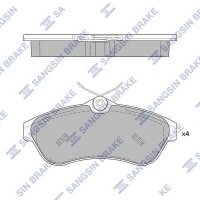 Колодки тормозные передние Citroen C2 (03-), C3 (09-) Hi-Q (SANGSIN) SP1866 (фото 1)