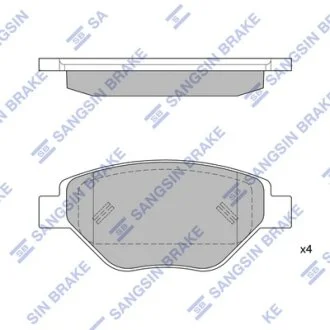 Колодки гальмівні передні Renault Megane II (03-) HI-Q Hi-Q (SANGSIN) SP1872