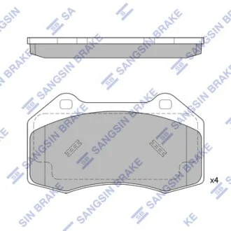 Колодки тормозные передние Renault Clio III (06-), Megane II, III Hi-Q (SANGSIN) SP1877
