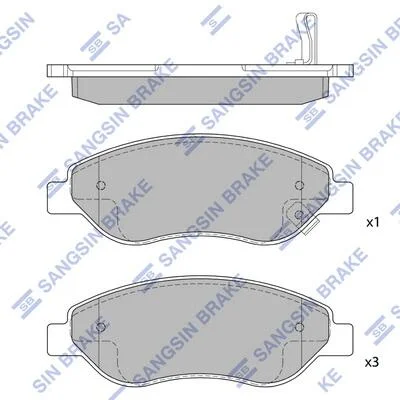 Колодки гальмівні передні Opel Corsa D (06-) HI-Q Hi-Q (SANGSIN) SP1878 (фото 1)