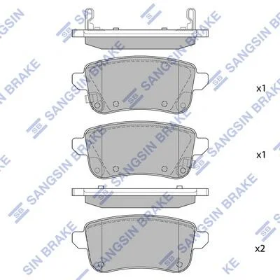 Колодки тормозные задние (дисковые) Renault Talisman (16-) Hi-Q (SANGSIN) SP1903 (фото 1)