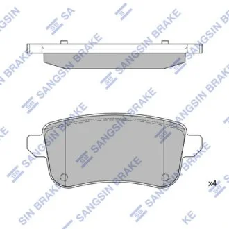 Комплект гальмівних колодок Hi-Q (SANGSIN) SP1903A