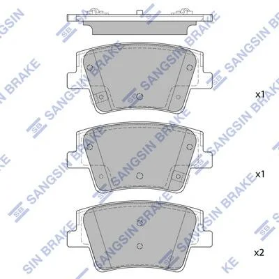 Колодки тормозные задние (дисковые) Hyundai Santa Fe (TM) (18-) Hi-Q (SANGSIN) SP1914 (фото 1)