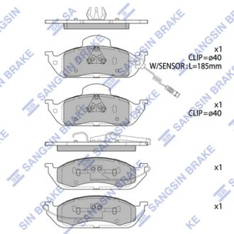 Колодки тормозные передние MB ML230 (W163) 98-05,MB ML320 (W163) 98-02 Hi-Q (SANGSIN) SP1923