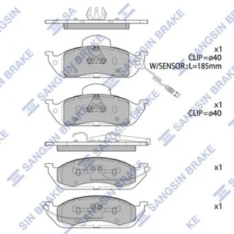 Колодки гальмівні передні MB ML230 (W163) 98-05,MB ML320 (W163) 98-02 HI-Q Hi-Q (SANGSIN) SP1923