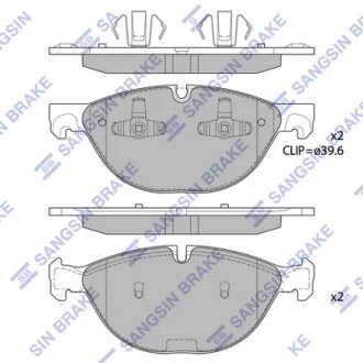 Колодки гальмівні передні BMW X5 (E70) (07-), X6 (E71,E72) (08-) HI-Q Hi-Q (SANGSIN) SP1924