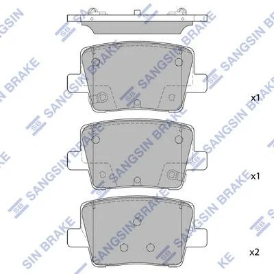 Колодки тормозные задние (дисковые) Kia K9 (RJ) (18-) Hi-Q (SANGSIN) SP1925 (фото 1)