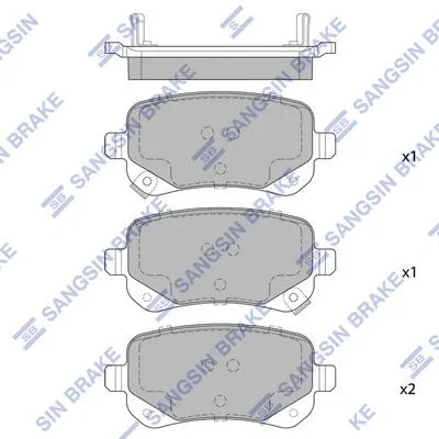 Колодки тормозные задние (дисковые) Fiat Freemont (JF) (11-), Dodge Caravan (08- Hi-Q (SANGSIN) SP1927 (фото 1)