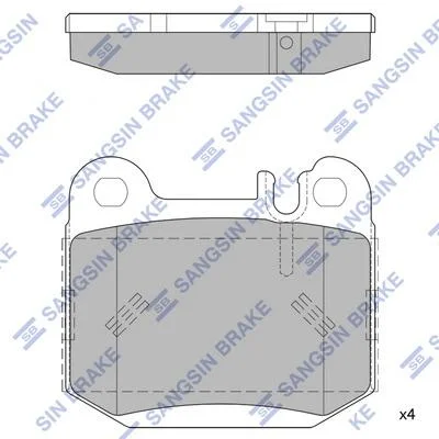 Колодки тормозные задние (дисковые) MB ML230 (W163) (-05) Hi-Q (SANGSIN) SP1930 (фото 1)