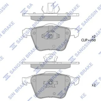 Колодки гальмівні передні Volvo XC90 17.5inch (12-) HI-Q Hi-Q (SANGSIN) SP1932