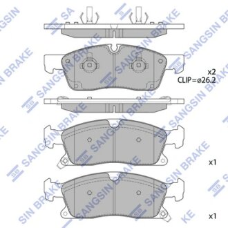 Колодки гальмівні передні Dodge Durango (11-), Jeep Grand Cherokee (10-) HI-Q Hi-Q (SANGSIN) SP1945
