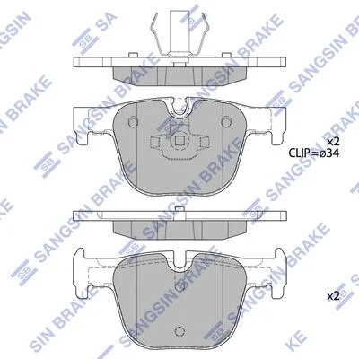 Колодки тормозные задние (дисковые) BMW 3 (F30, F35, F80) (11-) Hi-Q (SANGSIN) SP1952 (фото 1)