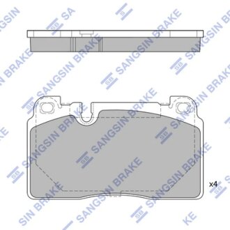 Колодки тормозные передние Audi Q5 (8R) (12-), Porsche Macan (14-) Hi-Q (SANGSIN) SP1960