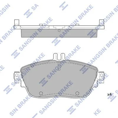 Колодки гальмівні передні MB A180 (W176) (12-), B180 (12-), B200 (12-) HI-Q Hi-Q (SANGSIN) SP1966 (фото 1)