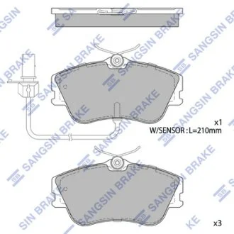 Колодки гальмівні передні VW Transporter IV (70XB,70XC,7DB,7DW) (-03) HI-Q Hi-Q (SANGSIN) SP1985