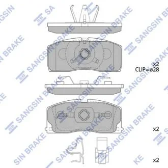Колодки тормозные дисковые Hi-Q (SANGSIN) SP2154
