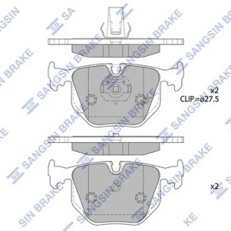 Колодки тормозные задние BMW 3 (-05) Hi-Q (SANGSIN) SP2168