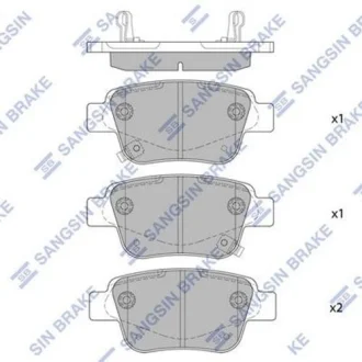 Колодки тормозные дисковые задние Hi-Q (SANGSIN) SP2184