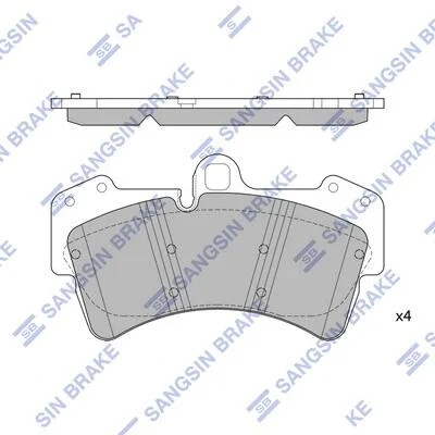 Колодки тормозные передние Audi Q7 (4L) (06-), VW Touareg (7LA,7L6,7L7) (07-), P Hi-Q (SANGSIN) SP2197 (фото 1)