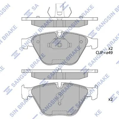 Колодки тормозные передние BMW 3 (E90) (05-) Hi-Q (SANGSIN) SP2210 (фото 1)