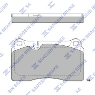 Колодки гальмівні передні Audi A3 (11-), VW Touareg (06-) HI-Q Hi-Q (SANGSIN) SP2231