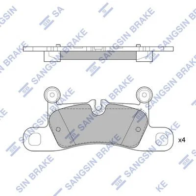 Колодки тормозные задние (дисковые) VW Touareg (11-), Porsche Cayenne (11-) Hi-Q (SANGSIN) SP2319 (фото 1)