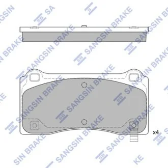 Колодки тормозные передние Tesla MODEL 3 Hi-Q (SANGSIN) SP2824