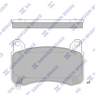 Колодки тормозные передние Tesla MODEL 3 (17-), MODEL Y (20-) Hi-Q (SANGSIN) SP2988