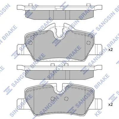 Колодки тормозные задние (дисковые) Mini Cooper (15-) Hi-Q (SANGSIN) SP4004 (фото 1)