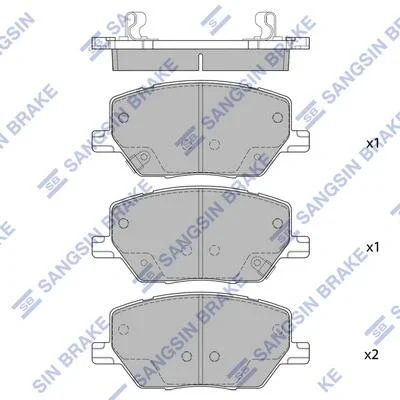 Колодки тормозные передние Fiat 500X (16-), Jeep Renegade (15-), Jeep Compass (2 Hi-Q (SANGSIN) SP4006 (фото 1)