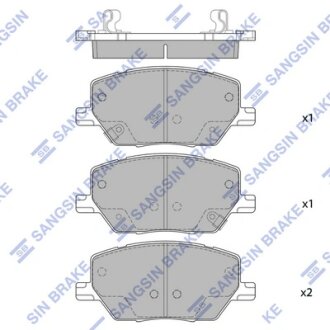 Колодки тормозные передние Fiat 500X (16-), Jeep Renegade (15-), Jeep Compass (2 Hi-Q (SANGSIN) SP4006