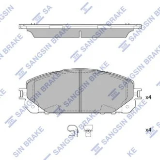 Комплект гальмівних колодок Hi-Q (SANGSIN) SP4008A