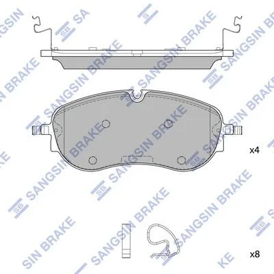 Колодки гальмівні передні VW ID.4 (21-), Audi Q4 E-TRON (22-) HI-Q Hi-Q (SANGSIN) SP4019 (фото 1)