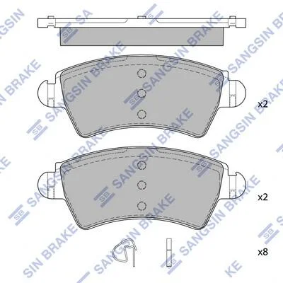 Колодки гальмівні передні Peugeot 206 (05-) HI-Q Hi-Q (SANGSIN) SP4035 (фото 1)