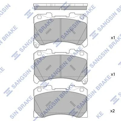 Колодки гальмівні передні Toyota Yaris (22-) HI-Q Hi-Q (SANGSIN) SP4046 (фото 1)