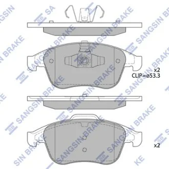 Колодки гальмівні передні Renault Laguna (07-), Scenic III (09-) HI-Q Hi-Q (SANGSIN) SP4055