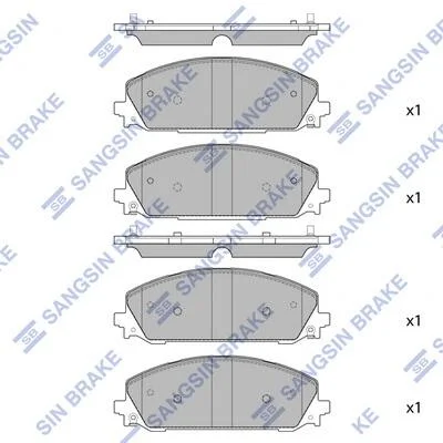 Колодки тормозные передние Dodge Durango (21-) Hi-Q (SANGSIN) SP4087 (фото 1)