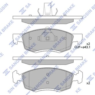 Колодки тормозные передние Renault Logan (04-) Hi-Q (SANGSIN) SP4099